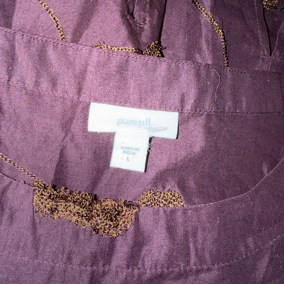 J. Jill Pure Jill Cotton Deep Purple Valley Florals Embroidered Blouse (L) - Picture 7 of 9